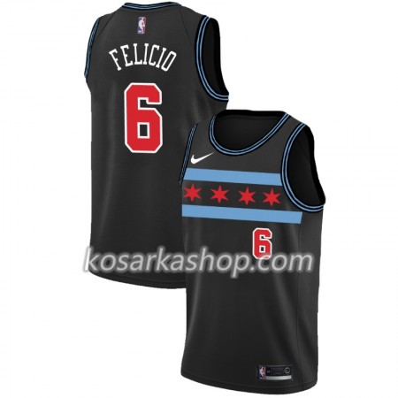 Dres Chicago Bulls Cristiano Felicio 6 Nike 2018-19 City Edition Crna Swingman